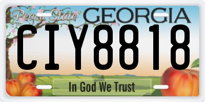 GA license plate CIY8818