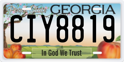 GA license plate CIY8819