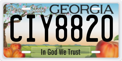 GA license plate CIY8820