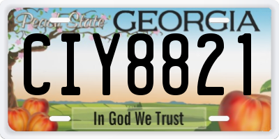 GA license plate CIY8821