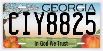 GA license plate CIY8825