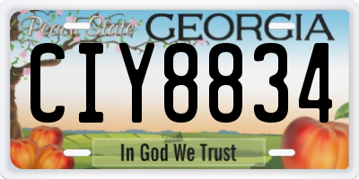 GA license plate CIY8834