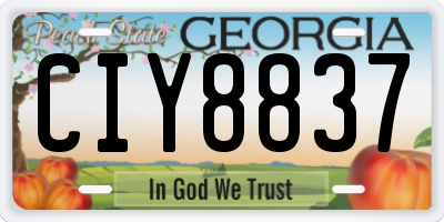 GA license plate CIY8837