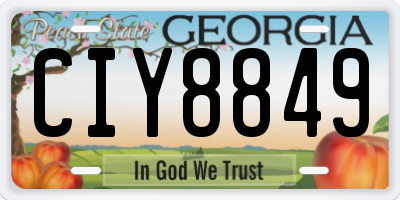 GA license plate CIY8849