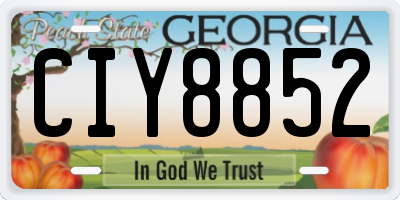 GA license plate CIY8852