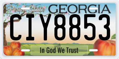 GA license plate CIY8853