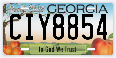 GA license plate CIY8854