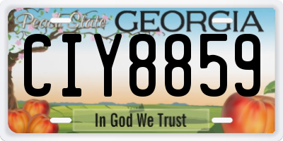 GA license plate CIY8859