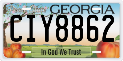 GA license plate CIY8862