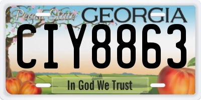 GA license plate CIY8863