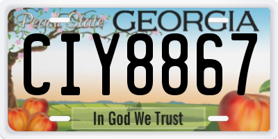 GA license plate CIY8867