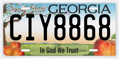 GA license plate CIY8868