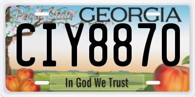 GA license plate CIY8870