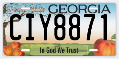 GA license plate CIY8871