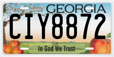 GA license plate CIY8872