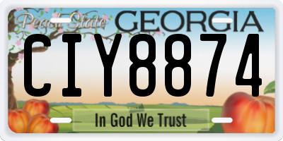 GA license plate CIY8874