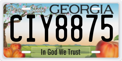 GA license plate CIY8875