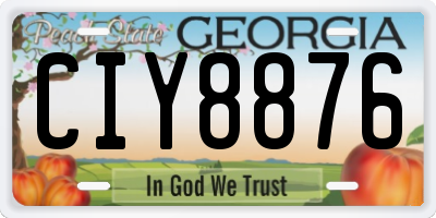 GA license plate CIY8876