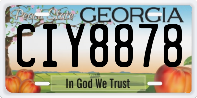 GA license plate CIY8878