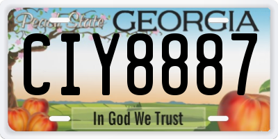 GA license plate CIY8887