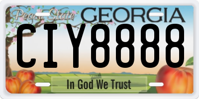 GA license plate CIY8888