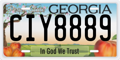GA license plate CIY8889