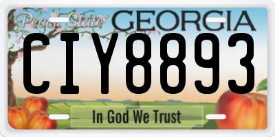 GA license plate CIY8893