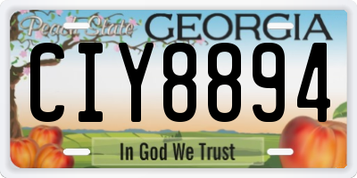 GA license plate CIY8894