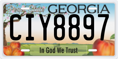 GA license plate CIY8897