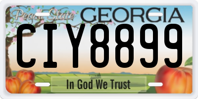 GA license plate CIY8899
