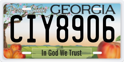 GA license plate CIY8906