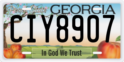 GA license plate CIY8907