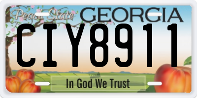 GA license plate CIY8911