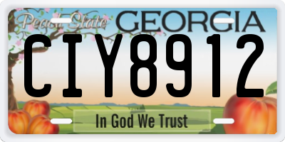 GA license plate CIY8912