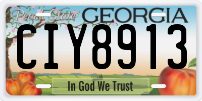 GA license plate CIY8913