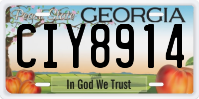 GA license plate CIY8914