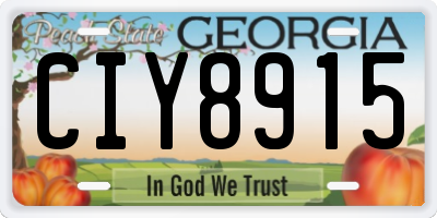 GA license plate CIY8915
