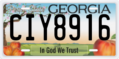 GA license plate CIY8916