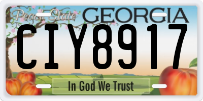 GA license plate CIY8917