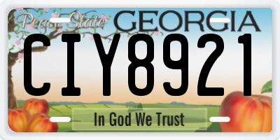 GA license plate CIY8921
