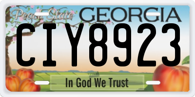 GA license plate CIY8923