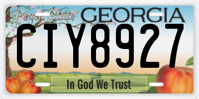 GA license plate CIY8927