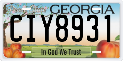 GA license plate CIY8931