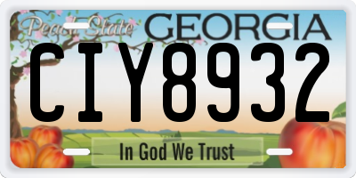 GA license plate CIY8932