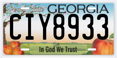 GA license plate CIY8933