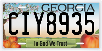 GA license plate CIY8935