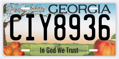 GA license plate CIY8936