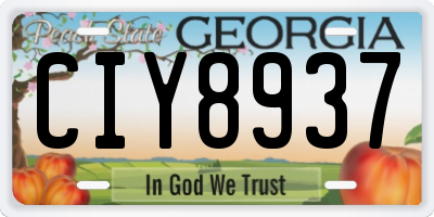GA license plate CIY8937