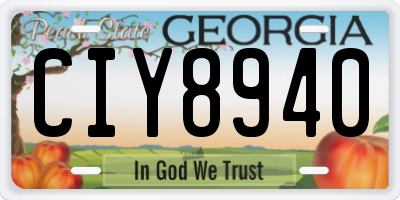 GA license plate CIY8940
