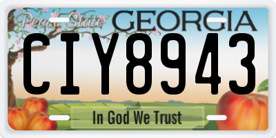 GA license plate CIY8943